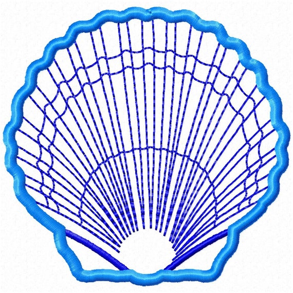 Items similar to Applique Scallop Shell (Embroidery Design for Machine ...