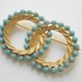 Vintage Turquoise Blue Bead Circles Brooch