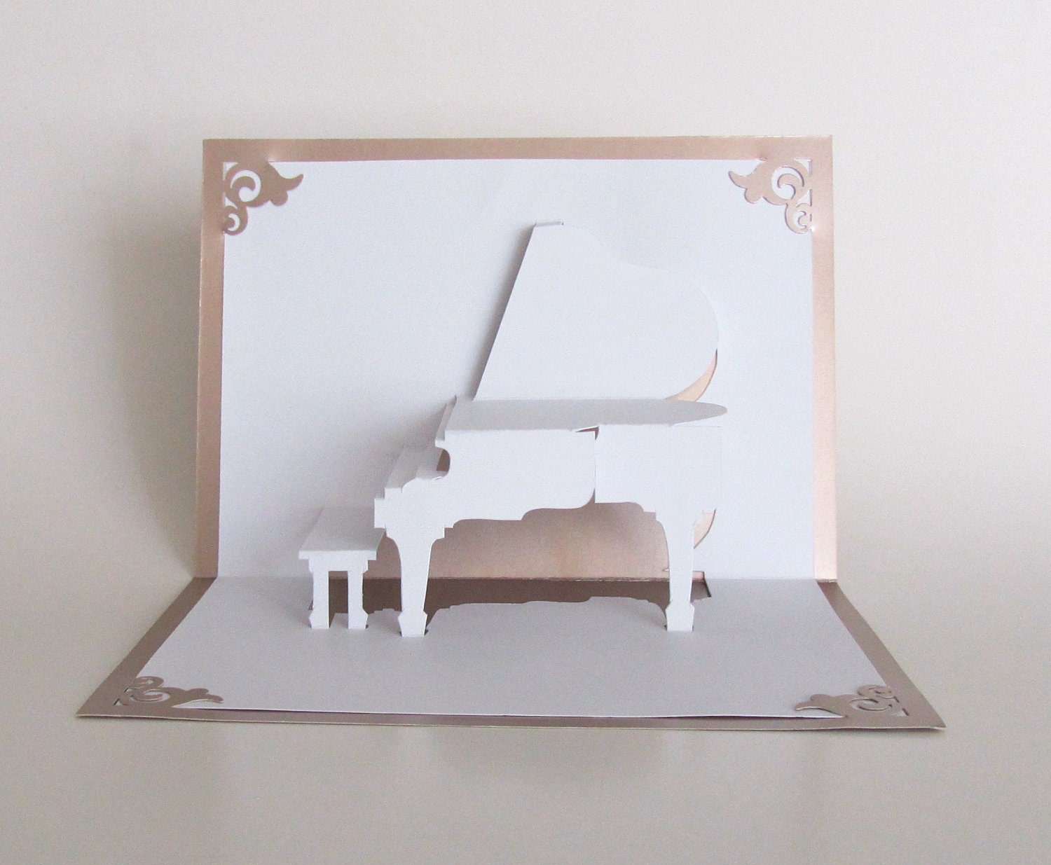 GRAND PIANO 3D Pop Up Card Origamic Architecture Home