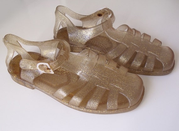 Vintage Jelly Shoes 1980's Sandals Beach by PaperdollVintageShop