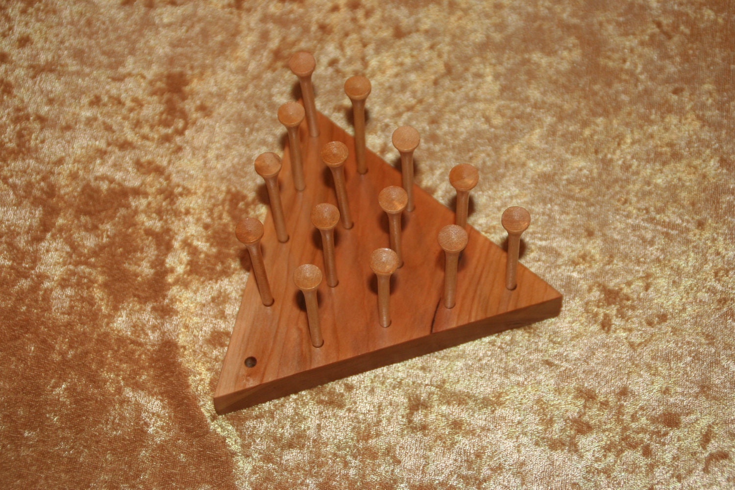 Hand Crafted Triangle Peg Game PG0012