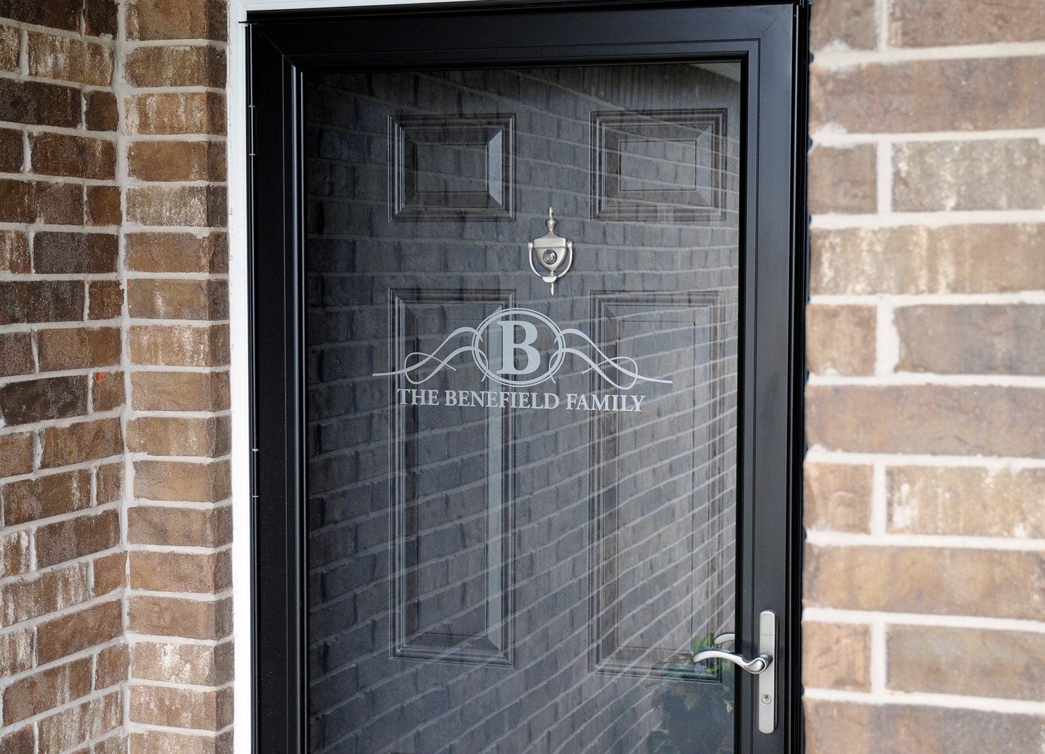 Etched Glass Vinyl Family Crest Decal