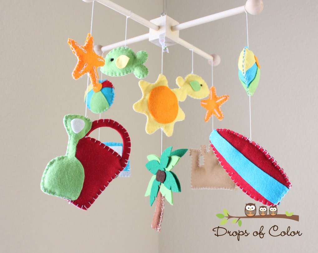 Baby Crib Mobile Baby Mobile Beach Surf Crib by