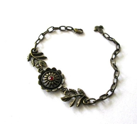 Flower bracelet jewelry with leaves simple bracelet antique