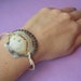 Leather and Atlantic Calico Scallop Seashell Bracelet