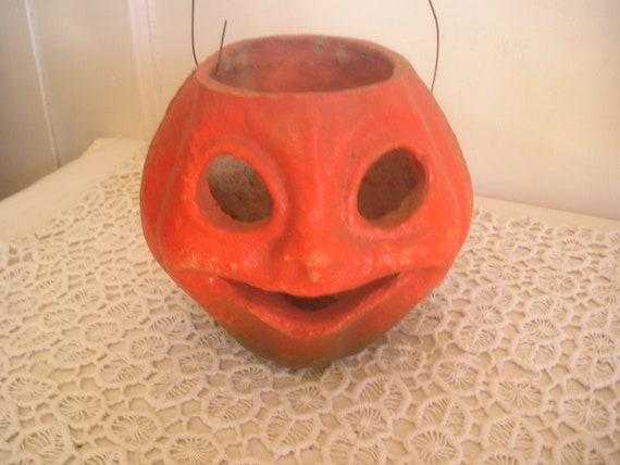 Vintage Paper Mache Jack O Lanterns