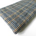 Vintage Blue and Caramel Brown Houndstooth Plaid Wool Fabric 1 yard plus