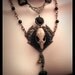 Gothic Necklace Skull Necklace Dark Bohemian Gypsy Real Rat Skull Pendant Brass Filigree Amber Bead Jewelry