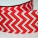 Chevron Ribbon 1.5 " Wide Red and White 2.5 Yards