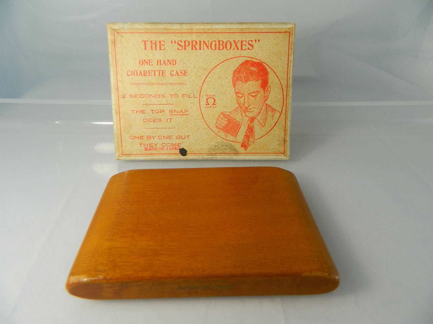 Reserved for James. Antique Cigarette Case Wooden Rare One