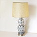 Vintage Lamp Lighting Black White and Gold with Original Fiberglass Shade