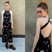 90's Velvet Floral Bodycon Stretchy Goth Grunge Maxi Dress