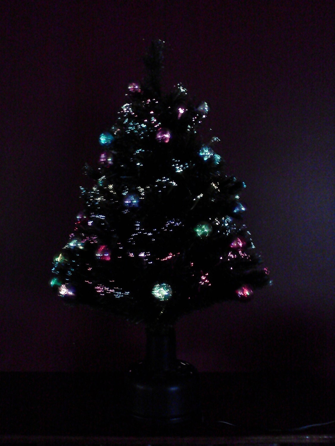 Tabletop Christmas Tree Vintage Rotating Prelit Fiber Optic