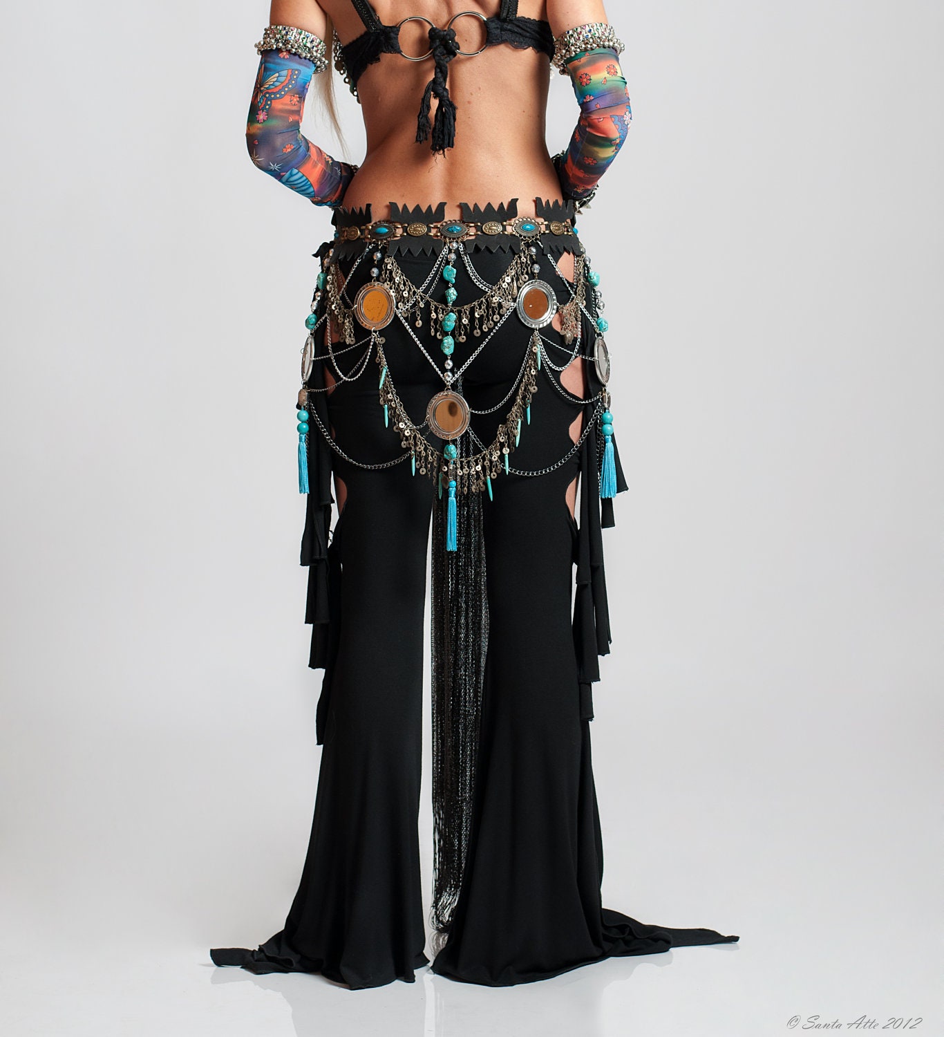 Tribal Fusion Belt Tribal Belly Dance Belt Spiked Belt Belly 4188