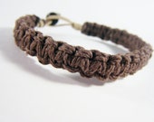 Mens Bracelet Mens Gift Thick Brown Hemp Bracelet, Eco-Friendly Bracelet, Eco Friendly Jewelry,