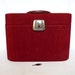 Red corduroy vanity case, overnight case, train case from France
