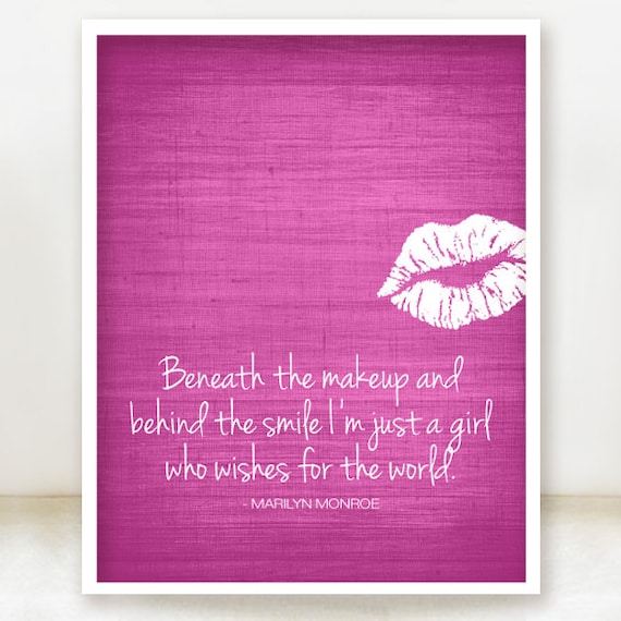 Items similar to Marilyn Monroe Quote - Beneath the Makeup Art Poster