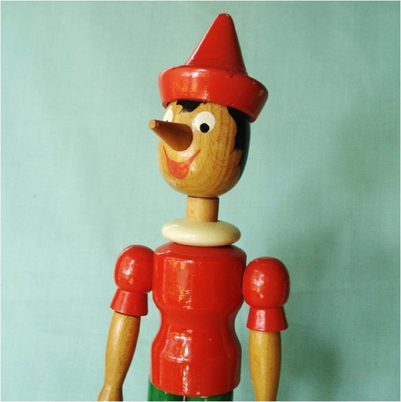 Vintage Wooden Pinocchio Figure Made in Germany I Think