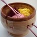 Wooden Knitting Bowl, Brazilian Cherry Rim, Lathe Turned