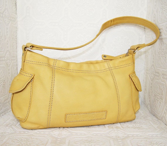 yellow fossil handbag