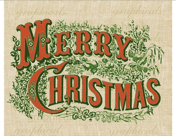 Currier & Ives Merry Christmas Red Green Instant by graphicals