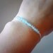 Blue Topaz Bracelet, Dainty Beaded Bar Bracelet, 925 Sterling Silver Bracelet, Light Blue Gemstone Beaded Bracelet, Silver Chain Bracelet