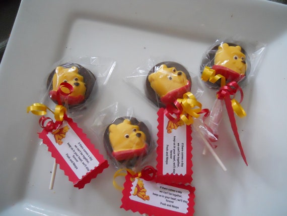 12 Disney Winnie the Pooh Chocolate Oreo Cookie Pops Lollipops Sucker Birthday gift Party Favor Kids