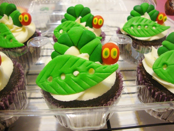 Items Similar To Handmade Very Hungry Caterpillar Fondant