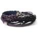 purple wrap bracelet, leather, suede, boho chic, silver, hook clasp, rocker style