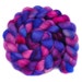 Handpainted roving - HELIOTROPE - Blue Faced Leicester (BFL) wool spinning fiber, 4.1 ounces
