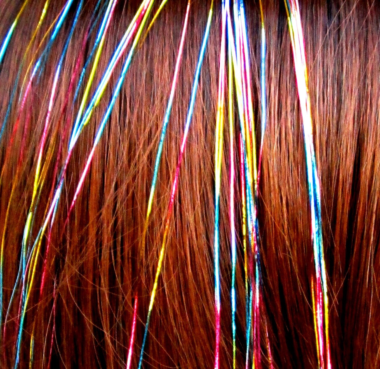 rainbow hair tinsel bling flairs 50 strands of 40