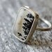 Painting Jasper & Sterling Ring, Treescape Pattern, OOAK, Unisex Ring, Size 6.75