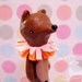 Tabletop Sculpture - Benny the Circus Bear - Original Paperclay Clothespin Art