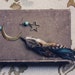 CUSTOM RESERVE for moondaughter - assymetrical feathered moon and stars earrings