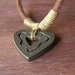 Vintage Heart Pendant Necklace, Boho chic metal heart on leather cord, 70s style