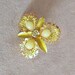 flower enamel glass beads yellow Brooch