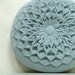 Pillow SALE Blue Knitted Round Waffle Cushion Green Blue Pillow Handmade Light Blue Round Pillow Medium Size Pastel Cushion Haze Pillow