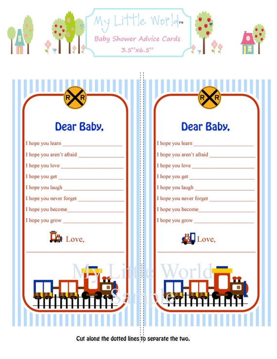 Baby Advice Cards - Train Theme DIY PRINTABLE Il_570xn