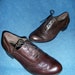 Vintage Leather Ladies Oxford w 1/2 Heel Tie laces Size 8 ONLY 8 USD