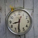Industrial vintage chrome school clock-1950's mid-century lunchroom clock by GE-RARE and working