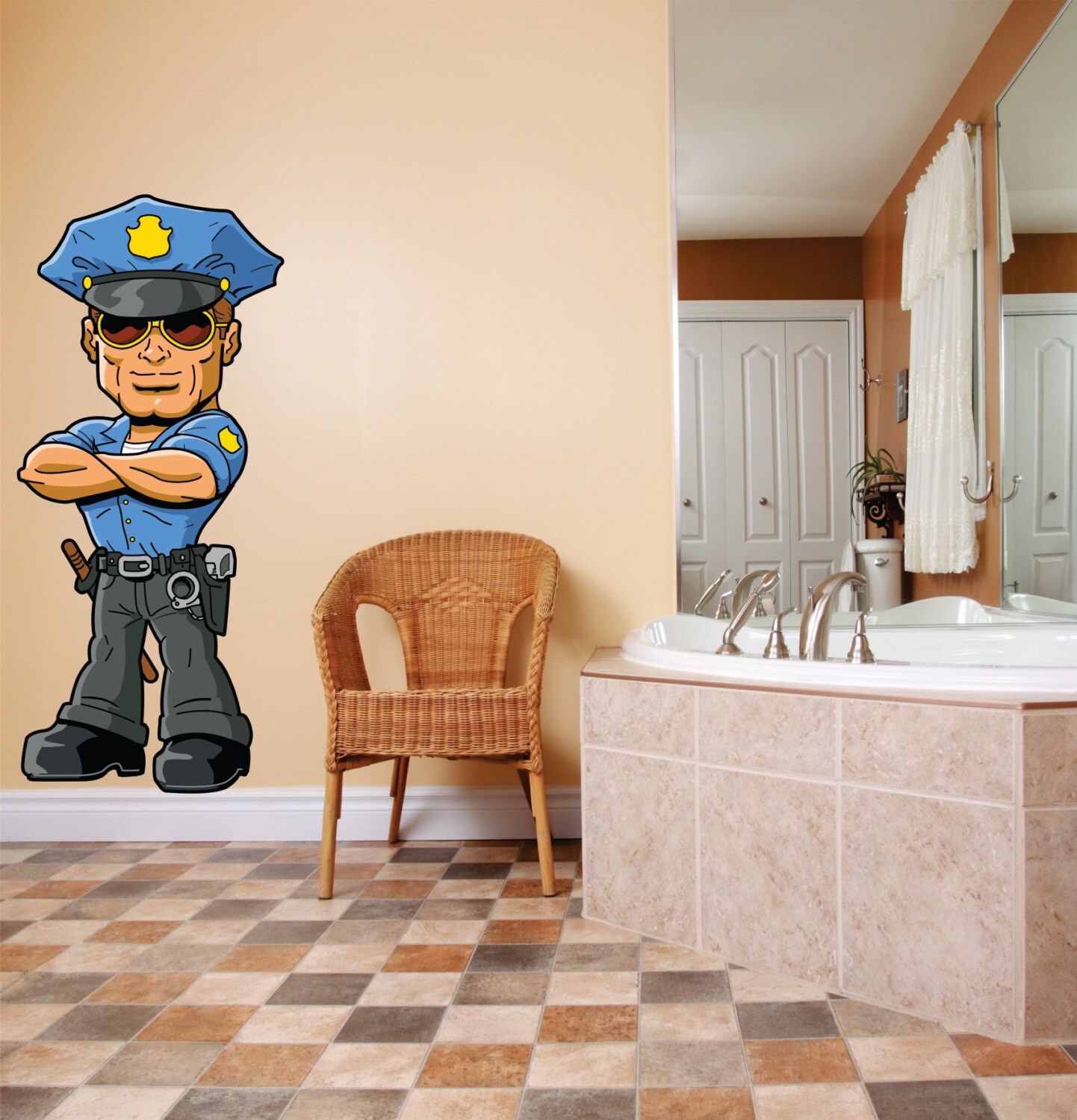 BEDROOM Decor Character Cop Police Officer LAPD Boy Girl Kid