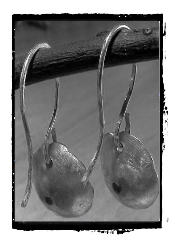 Sterling Silver & Copper Domed Earrings