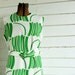 Mod Green and White Polyester Knit Dress