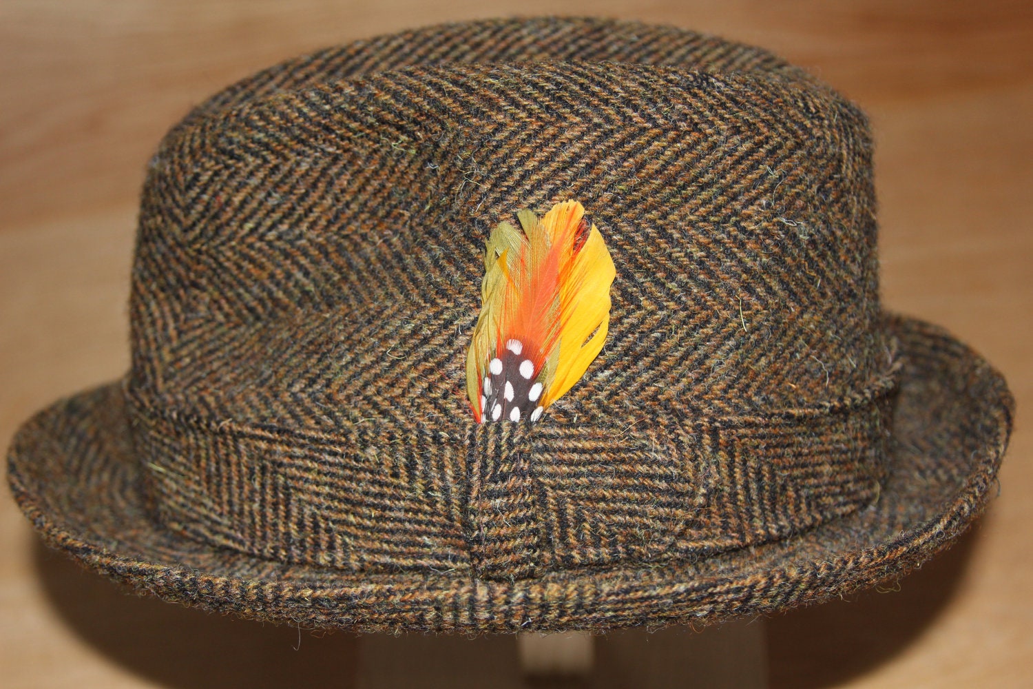 Vintage Men's Tweed Fedora Hat 7 1/8 Abercrombie and