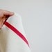 vintage french "torchons" or dish towels in white and red stripe, large size set of TWO