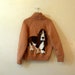Mens Hipster Sweater / Cowichan Style Basset Hound Cardigan Wool / L