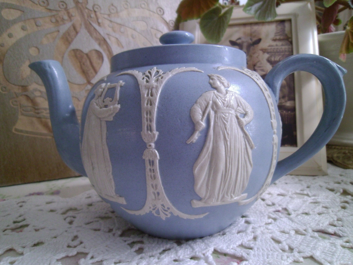 Vintage Jasperware Teapot James Dudson England c. 1880 Haute Juice