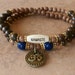 Protection Om with Lapis Lazuli, Bronzite & Rosewood Yoga wrap with engraved Namaste wood bead, Meditation bracelet, boho, free shipping