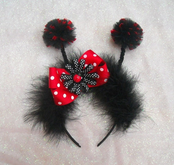 Items similar to Ladybug Headband with Antennas on Etsy