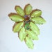 RESERVED FOR vICTORIA ZILLA Vintage Lime Green Marquis Glass Stone and Rhinestone Brooch